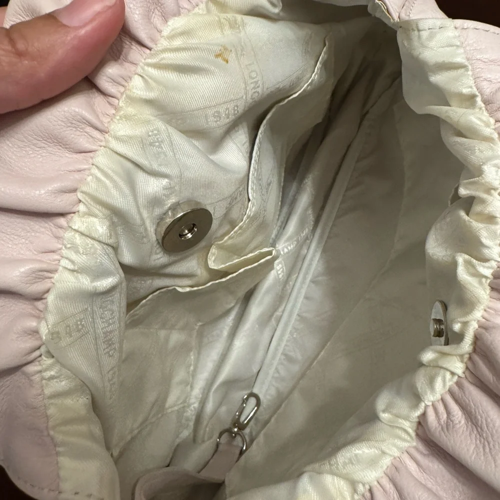 Vintage Longchamp Powder Pink Leather Round Handle Shoulder Bag EXTREMELY RARE - Picture 9 of 9